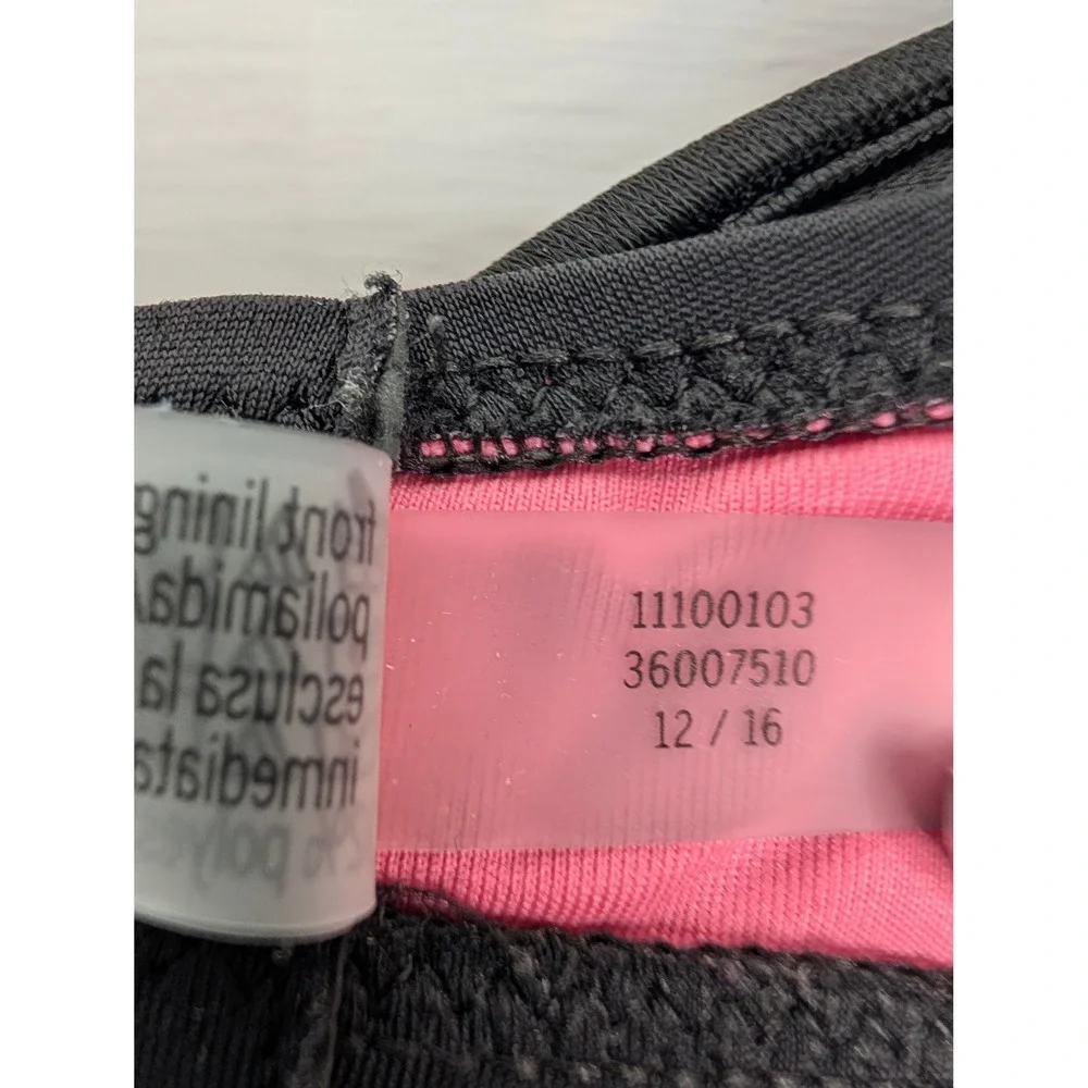 Victoria's Secret PINK Bra‎ Black Pink Tie Back Lined Sexy Beach C80/M D75/E75